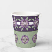 Paarse en lichtgroene papieren bekers (Voorkant)