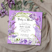 Paarse en Lila Delicate Florals Baby shower Kaart