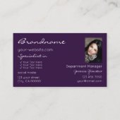 Paarse en Lila gradiënt Glitter Stars met foto Visitekaartje (Achterkant)