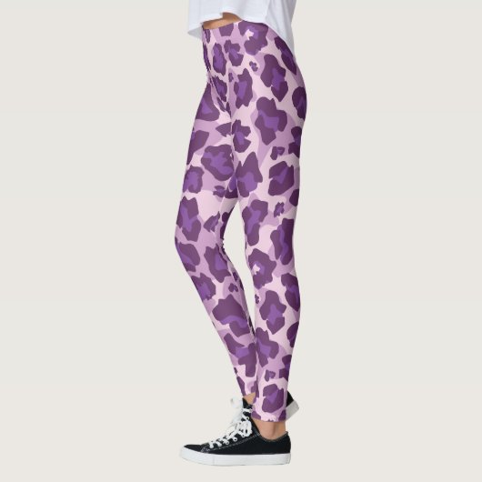 Paarse en lila luipaard print leggings (Links)