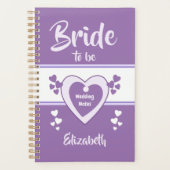 Paarse en lila met liefde harten bruid planner (Voorkant)