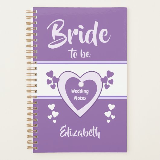 Paarse en lila met liefde harten bruid planner (Voorkant)