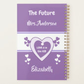 Paarse en lila met liefde harten bruid planner (Achterkant)