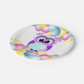 Paarse en lila moeder en baby cartoon papieren bordje (Gekanteld)