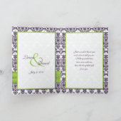 Paarse en Lime Groen Dankjeweldaartje met Foto Bedankkaart (Binnen)