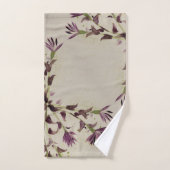 Paarse en Limoen bloemige handdoekset Bad Handdoek (Handdoek)