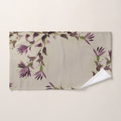 Paarse en Limoen bloemige handdoekset Bad Handdoek (Handdoek)