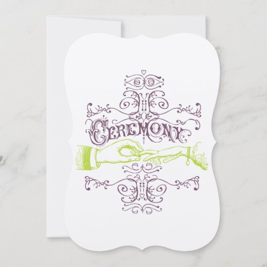 Paarse en Limoen moderne  typografie Kaart (Achterkant)