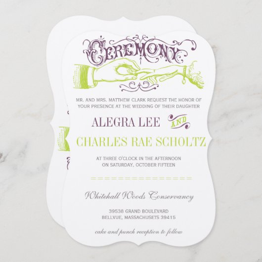 Paarse en Limoen moderne  typografie Kaart (Voorkant / Achterkant)