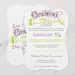 Paarse en Limoen moderne  typografie Kaart