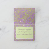 paarse en limoen paisley trouwthema bedankkaart (Binnen)