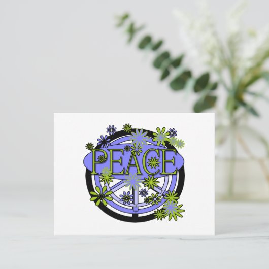 Paarse en Limoen vrede Briefkaart (Staand voorkant)