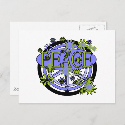 Paarse en Limoen vrede Briefkaart (Voorkant / Achterkant)