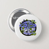 Paarse en Limoen vrede Ronde Button 5,7 Cm (Voorkant /achterkant)