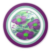 Paarse en limoengroen keramische knop (Voorkant)