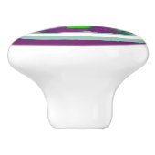 Paarse en limoengroen keramische knop (Zijkant)