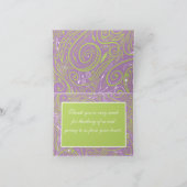 paarse en limoengroene paisley bruiloftsthema bedankkaart (Binnen)