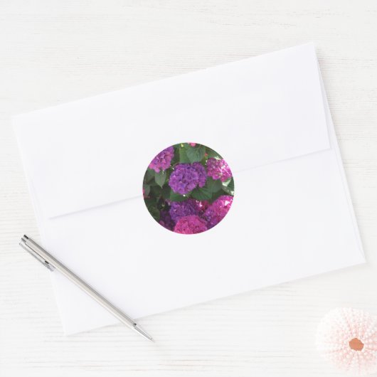 Paarse en Magenta Hydrangea Stickers (Envelop)
