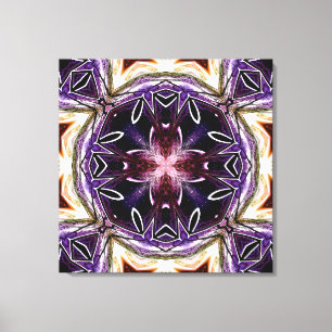 Paarse en Magenta Kosmisch Kaleidoscoop Patroon Canvas Afdruk