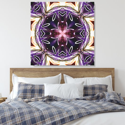 Paarse en magenta kosmische caleidoscoop canvas afdruk (Insitu (Slaapkamer))