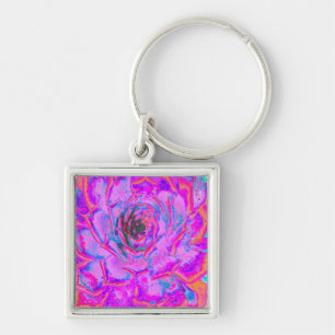 Paarse en Magenta Succulente Sedum Rozet Sleutelhanger