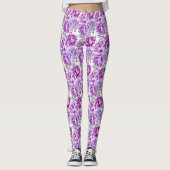 Paarse en Mauve bloemenclusters Leggings (Voorkant)