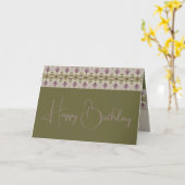 Paarse en Mauve bloemmotief Kaart (Gele Bloem)