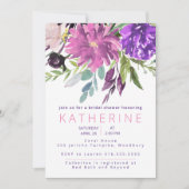 Paarse en Mauve waterverf Floral Vrijgezellenfeest Kaart (Voorkant)