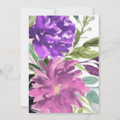 Paarse en Mauve waterverf Floral Vrijgezellenfeest Kaart (Achterkant)