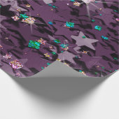 Paarse en meerkleurige reservebanden cadeaupapier (Hoek)