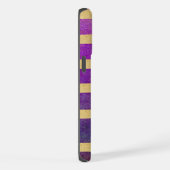 Paarse en Metallic Goud Gestreept iPhone Hoesje (Rechterkant)