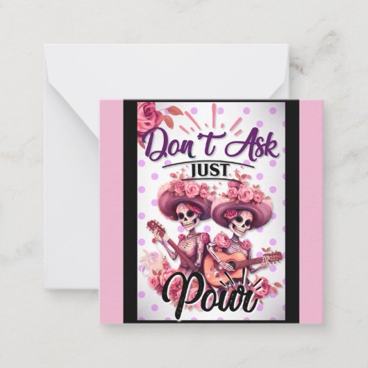Paarse en Mooie Suiker Schedel Briefkaart (Voorkant)