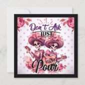 Paarse en Mooie Suiker Schedel Feestdagenkaart (Voorkant)