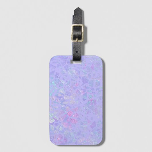 Paarse en multicolorvlokken bagagelabel (Voorkant (verticaal))