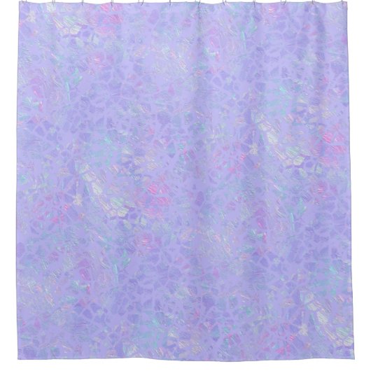 Paarse en multicolorvlokken douchegordijn (Voorkant)