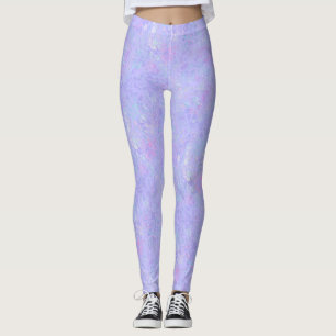 Paarse en multicolorvlokken leggings