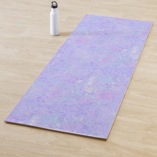 Paarse en multicolorvlokken yogamat