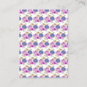 Paarse en Navy Blue Floral Pumpkins Baby shower Informatiekaartje (Achterkant)