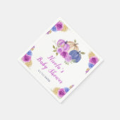 Paarse en Navy Blue Floral Pumpkins Baby shower Servet (Hoek)