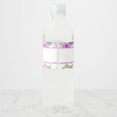 Paarse en Navy Blue Floral Pumpkins Verjaardag Waterfles Etiket (Achterkant)