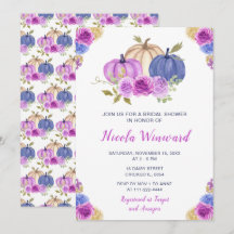 Paarse en Navy Blue Floral Pumpkins Vrijgezellenfe