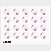 Paarse en Navy pompoenen Baby shower Dank u Ronde Sticker (Vel)