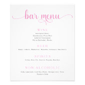 Paarse en Off White Wedding Bar Menu Poster (Voorkant)