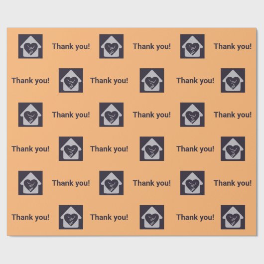 Paarse en Oranje aangepaste Logo en bedankt dat u  Cadeaupapier (Vlak)