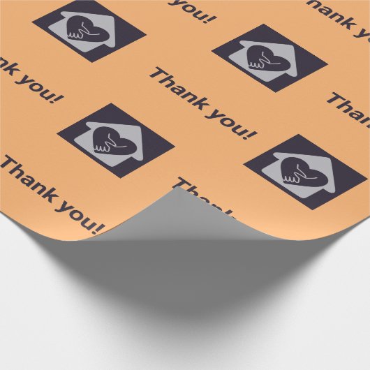 Paarse en Oranje aangepaste Logo en bedankt dat u  Cadeaupapier (Hoek)