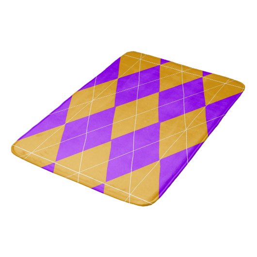 Paarse en Oranje Argyle Badmat (Gekanteld)