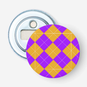 Paarse en Oranje Argyle Button Flesopener