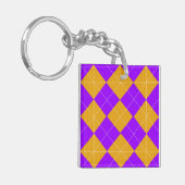 Paarse en Oranje Argyle Sleutelhanger (Voorkant Links)