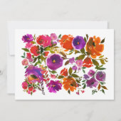 Paarse en Oranje Bloemen Afstuderen Foto Aankondiging (Achterkant)