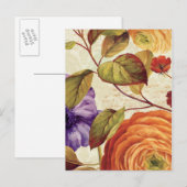 Paarse en Oranje bloemen Briefkaart (Voorkant / Achterkant)